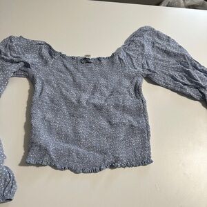 American eagle Blue Polka Dot Women's Top